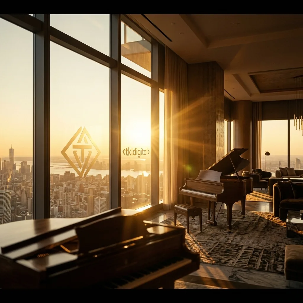 Penthouse z widokiem na Manhattan — golden hour