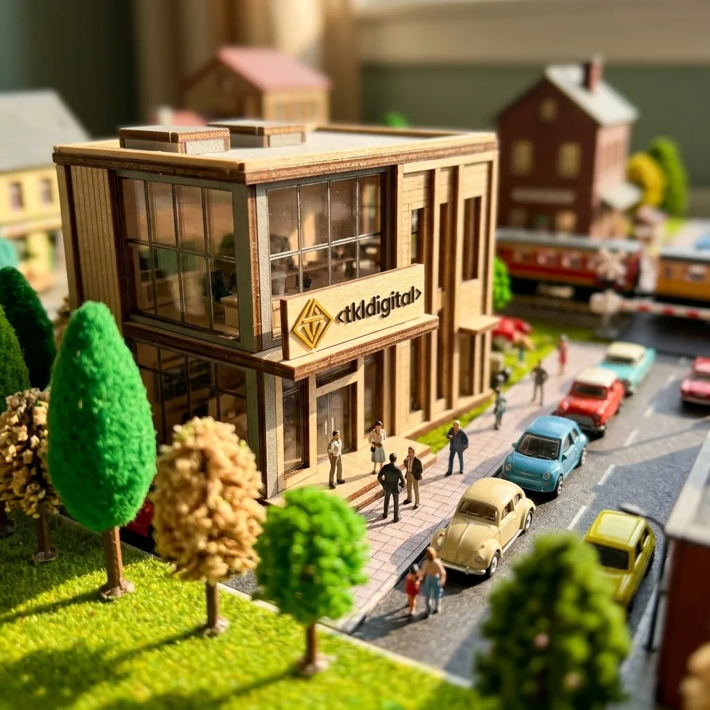 Miniaturowe biuro tkldigital — tilt-shift