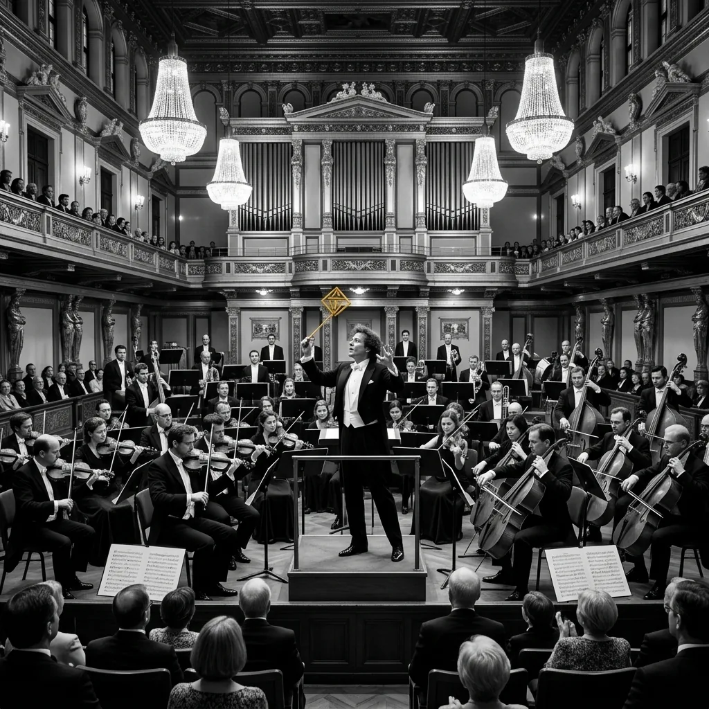 Dyrygent ze złotą batutą-logo B&W orkiestra