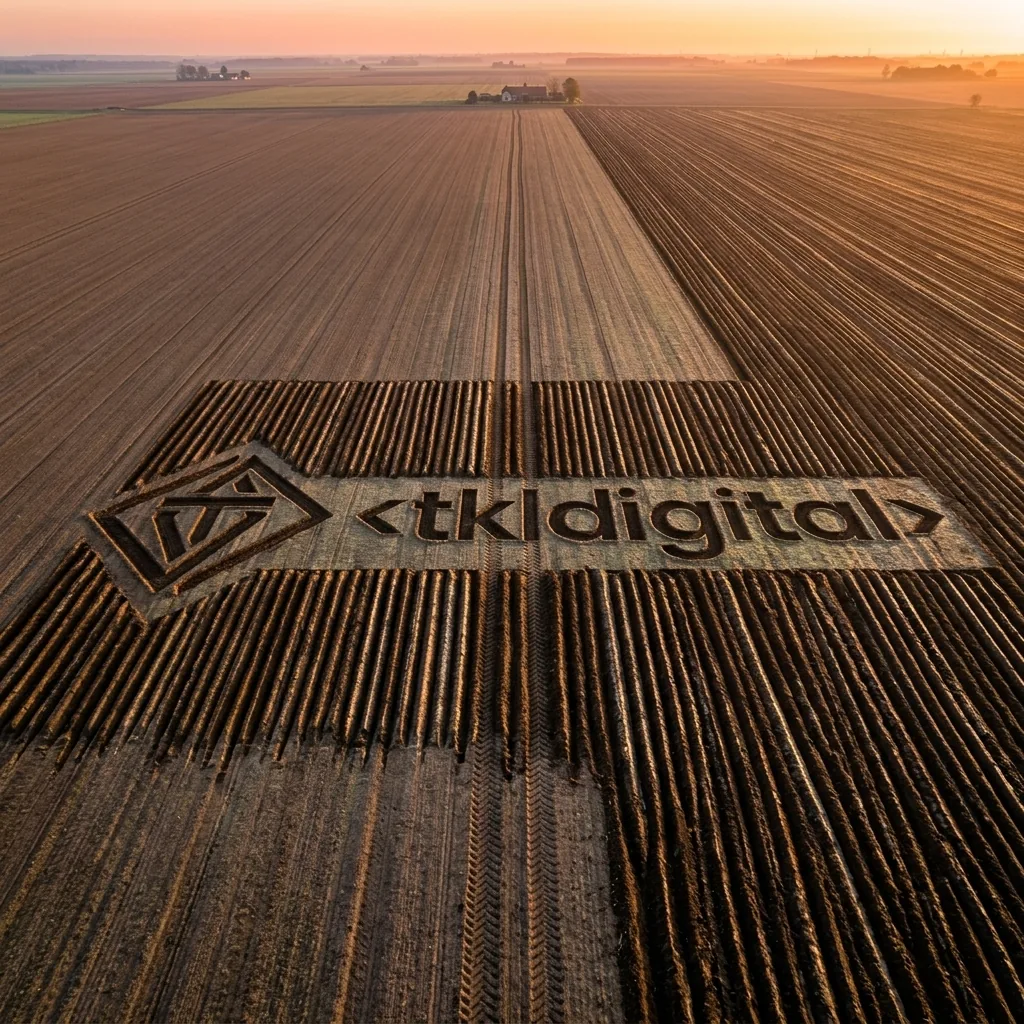Logo wyorane pługiem na polu