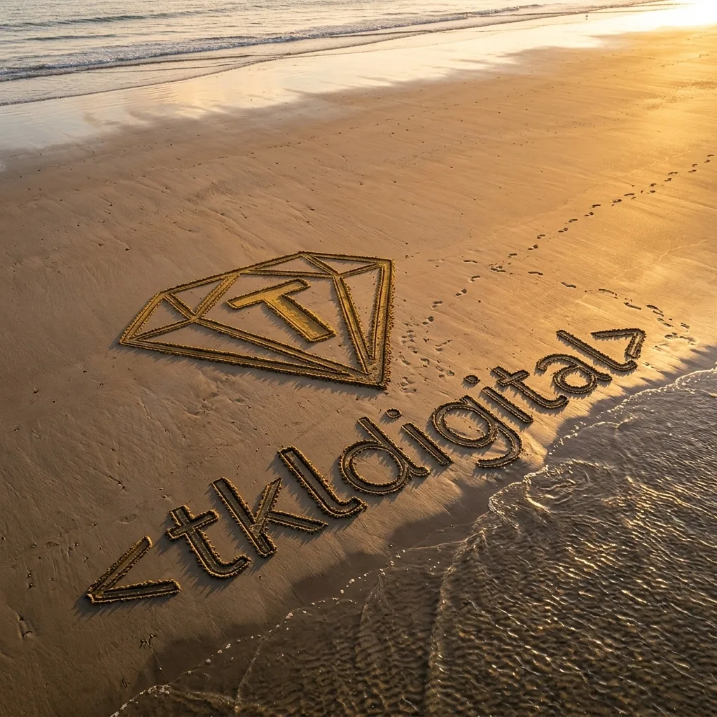 Logo narysowane na piasku plaży